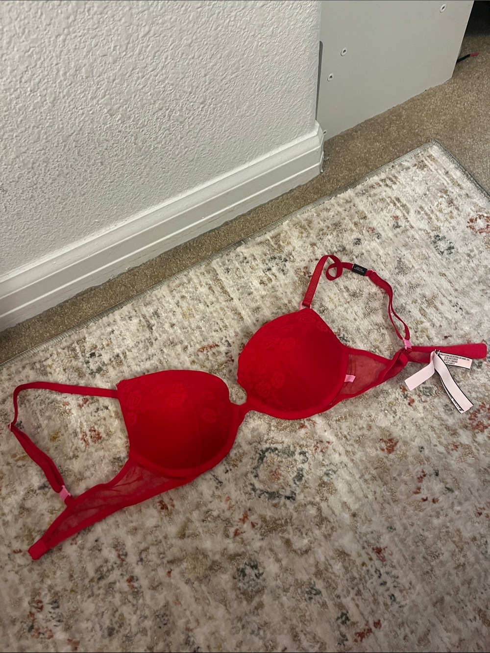 Victoria’s Secret Red Lace Push-Up Bra - Women Intimates & Sleepwear